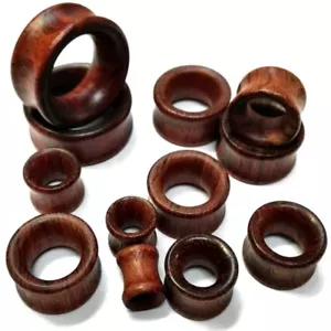 6MM - 20MM WOOD EAR TUNNEL PLUG SADDLE STRETCHER WOODEN DOUBLE FLARED PLUGS NEW - Picture 1 of 2