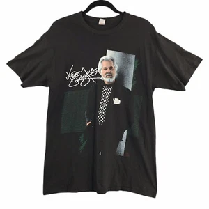 Vintage Kenny Rogers Concert T-Shirt On Tour Black XL Single Stitch 90's EUC - Picture 1 of 8