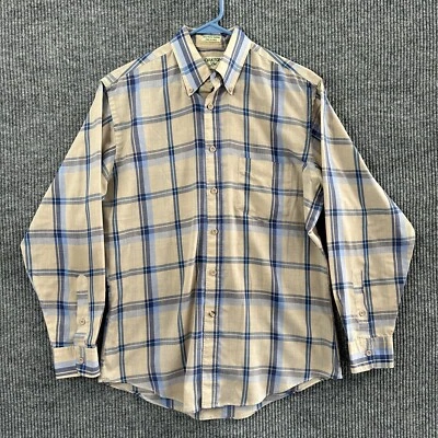 Oakton Ltd. Mens Button Down Shirt Size Medium Yellow Plaid Long Sleeve - Image 1 of 4