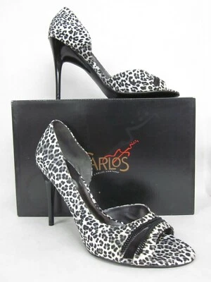 Bomba Carlos Tropicana blanca leopardo punta abierta - talla 8,5 Foto 1 de 4