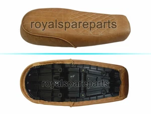 Adapté Pour Royal Enfield Gt & Intercepteur 650 Cuir Camel Couleur Double Siège - Photo 1/8