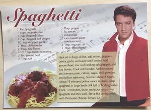 Elvis Presley Spaghetti Rezept Postkarte Memphis Tennessee King Of Rock'n'Roll - Bild 1 von 2