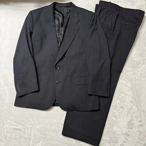 Burberrys Men’s Pinstripe Suit Size 44R Pants 36x30 100% Pure Wool Navy Blue - Picture 1 of 17