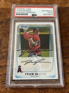 Tyler Skaggs IP Signed 1st Bowman Chrome Card Psa Dna Coa Slab Angels - Picture 1 of 2