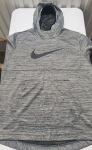 NIKE DRI FIT GREY/BLACK LOGO PULLOVER SPOTLIGHT HOODIE SWEATER MEN'S SZ XL - Picture 1 of 12