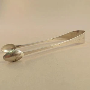 18c American Coin Silver Tongs MN ? Mark Nelson Portsmouth NH ? - Picture 1 of 8