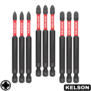 9 brocas de destornillador de impacto magnéticas Pozi PZ1 PZ2 PZ3 90 mm de largo 1/4" KELSON - Imagen 1 de 4