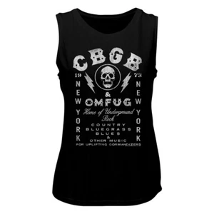 Camiseta sin mangas CBGB y OMFUG Nueva York 1973 para mujer musculosa música rock - Imagen 1 de 5