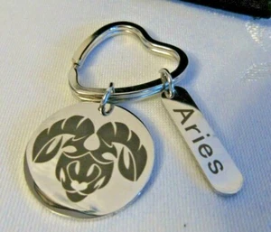{Aries} 12 constellations Zodiac Key Chain, Birthday, Freindship, Annerversary - Picture 1 of 4