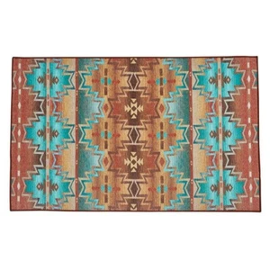 Cedar Crest RUG 24x38 Southwestern Tribal Brown Tan Turquoise Park - Picture 1 of 3