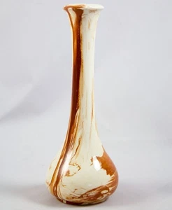 Alaska Ton Keramik von Pool creme/braun Wirbelknospe Vase 6,25" signiert wie abgebildet - Bild 1 von 7