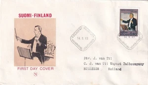 SA25c Finland 1969 100th anniv of the birth of the composer Armas, FDC - Picture 1 of 2