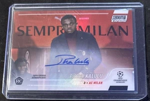 2021-22 Topps Stadium Club Chrome UCL - Rookie Refractor Auto Pierre Kalulu Juve - Picture 1 of 2