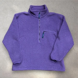 L.L. Bean Vintage 1/4 Zip Purple Sherpa Pullover Sweater Damen Gr. Medium - Bild 1 von 8