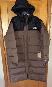 The North Face Nuptse Long 700 Hooded Jacket Parka - Smoky Brown - XLarge - Bild 1 von 7