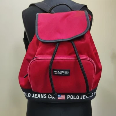 Polo Jeans Co. Ralph Lauren Y2K Red Backpack Travel School Bag Vtg 90s - Image 1 of 4