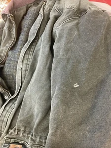 Vintage Carhartt Chore Bomber Jacket Blanket Lined Mens Medium Distressed Gray - Picture 1 of 7