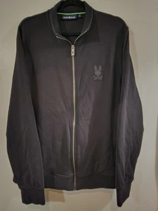 Sudadera con Capucha Psycho Bunny Negra Informal Algodón Polar Cremallera Para Hombre Talla Grande - Imagen 1 de 15