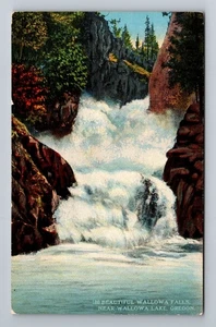 Wallowa Lake OR-Oregon, Wallowa Falls Vintage Souvenir Postkarte - Bild 1 von 2