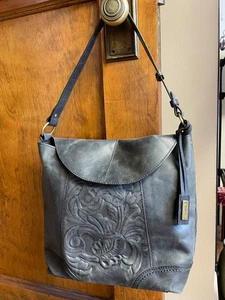 Bolso de hombro Born floral de cuero genuino en relieve - Imagen 1 de 8