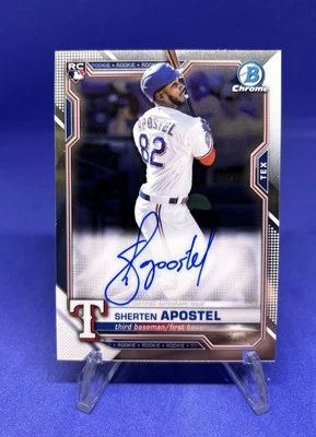 2021 Bowman Chrome - Rookie Autographs Sherten Apostel #BCRA-SA (AU, RC) - Image 1 of 2