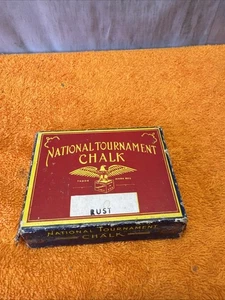 M•Vintage National Tournament Chalk Pool Billiards Cue Stick Chalk Rust USA - Picture 1 of 10