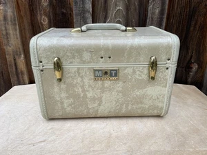 Estuche de tren equipaje Samsonite de colección años 60 estilo maquillaje # 4512 beige moteado  - Imagen 1 de 12