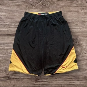 Vintage Nike Basketball Reversible Shiny Mesh Gold Black Baggy Y2K Shorts M EUC - Bild 1 von 4