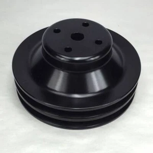 Pontiac 2 Groove Water Pump Pulley 1970 6 1/2"  dia., Black - Picture 1 of 1
