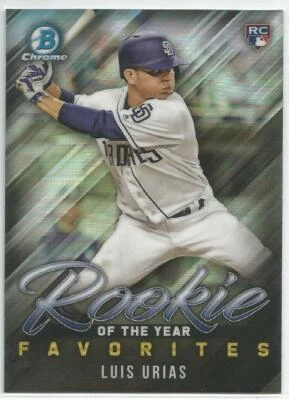 Luis Urias Milwaukee Brewers 2019 Bowman Chrome Rookie of the Year Favorites - Image 1 of 3