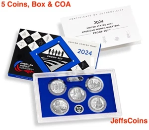2024 S Proof US Mint Set ATB 5 Clad Quarters Box + COA Patsy Walker Celia Cruz - Picture 1 of 16