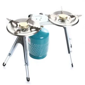 Kocher Gaskocher Topfauflage zweiflammig Campingkocher für Gasflasche 22cm - Bild 1 von 1