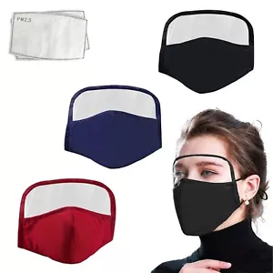 Cotton Windproof Outdoor Face Protective Face Mask with Eyes Shield + 2 Filters - Picture 1 of 6