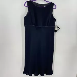 Abito in guaina Db Collection donna nero arricciacapelli orlo senza maniche collo da barca 14 nuovo - Foto 1 di 7