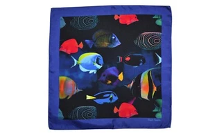 Paul Smith Mainline Tropical Fish Silk Pocket Square Mens Brand New - Picture 1 of 3