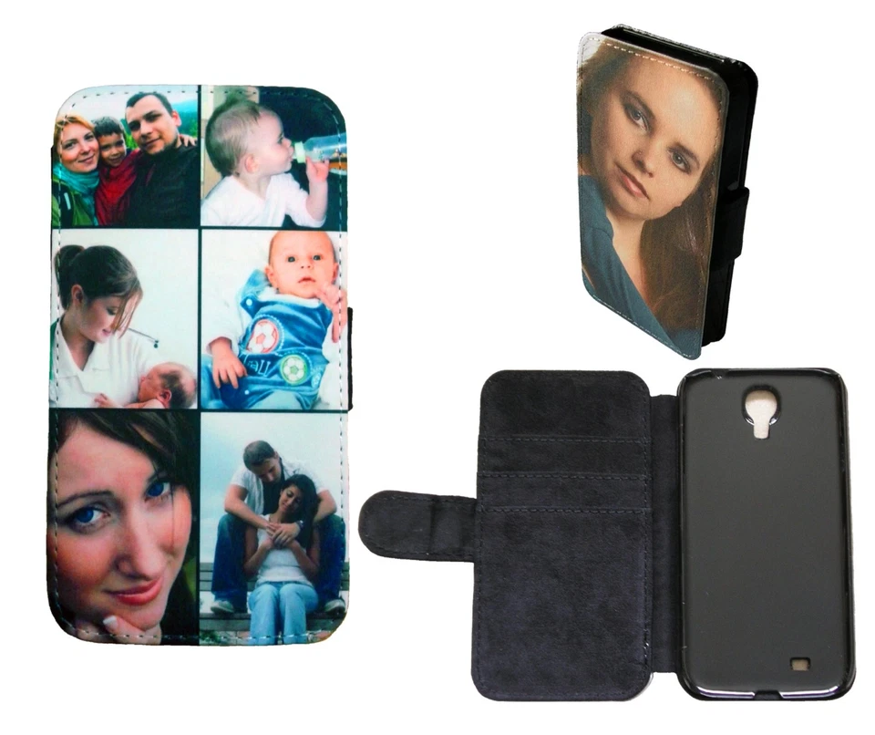 PERSONALISED CUSTOM PRINTED Flip Wallet Phone Case Cover Collage photo pictures - Image 1 of 2