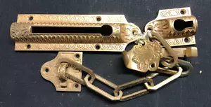 Antik zurückgewonnen? Bronze viktorianische Tür Kettenschloss Lot - Bild 1 von 4