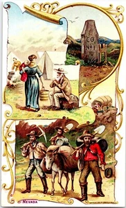 1800s Nevada Mining Scene Arbuckle Coffee Miners Victorian Trade Card - Picture 1 of 2