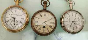 Lot of 3 Vintage Elgin Pocket Watches – Collectible Antique Brass Timepieces - Picture 1 of 8
