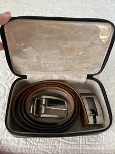Adjustable Leather Belt In Leather Case  - Picture 1 of 5