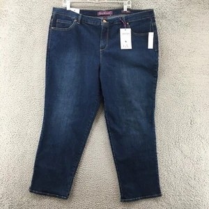 Ava & Viv Amanda Tapered Leg Jeans Womens 18W Short Blue Denim Cotton Blend NEW - Picture 1 of 23