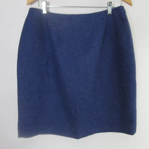 Vtg Jones New York Womens M Blue 100% Wool Pencil Straight Lined Skirt Preppy - Picture 1 of 7