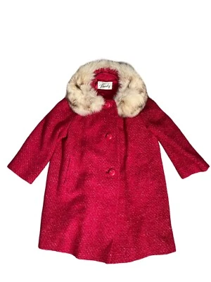 Vintage Maurice Rothschild Townley 1950’S Red Fox Fur Collar Coat Jacket - Image 1 of 4