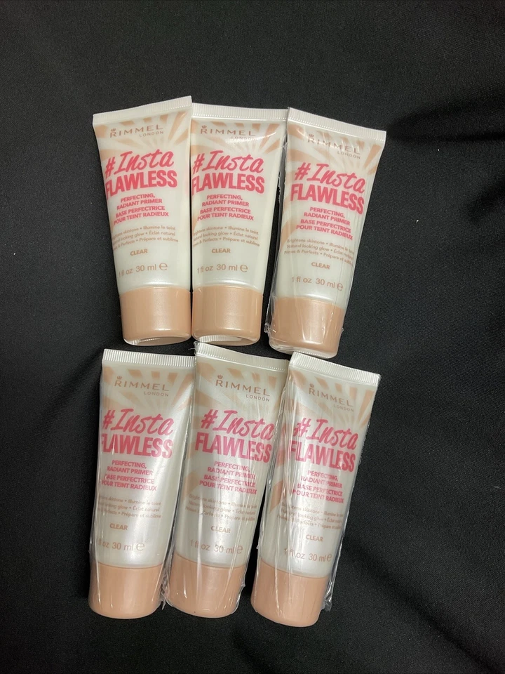 Lote de 6 imprimaciones radiantes perfeccionadoras impecables Rimmel London Insta transparente 1 OZ Foto 1 de 1