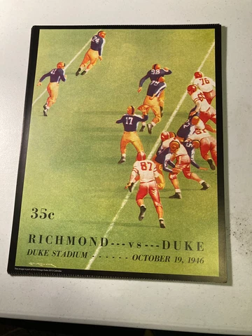 1946 Duke Blue Devil Vs Richmond Vintage Football Poster - Great For Framing Cover