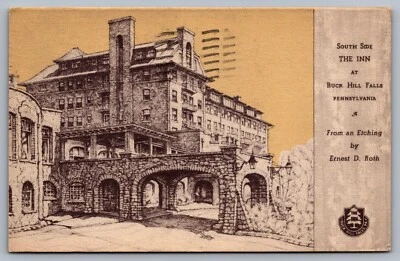 South Side The Inn At Buck Hill Falls, Pennsylvania. Etching By Ernest D. Roth - Image 1 of 2