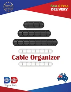 3 PACK USB Cable Holder Desk Cable Clips Organizer Cord Management Tidy Packs - Picture 1 of 16