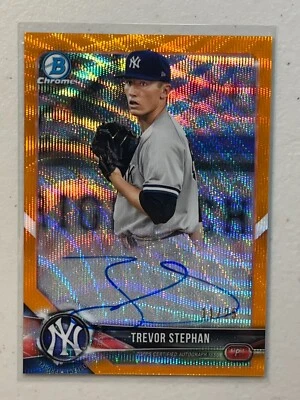 Trevor Stephan 2018 Bowman Chrome /25 Orange Wave Refractor Auto Autograph - Image 1 of 2