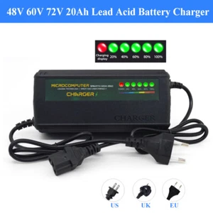 48/60/72V 20Ah Smart Lead Acid Battery Charger for Electric Bike Bicycle Scooter - Picture 1 of 27