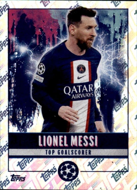 TOPPS Pegatina Champions League 22/23 512 Lionel Messi (máximo goleador)